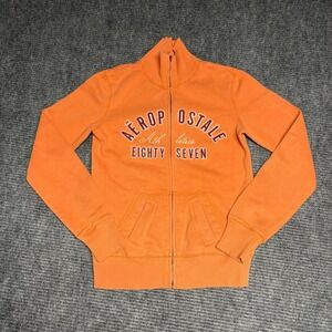 Aeropostale Orange Athletics Eighty Seven Full Zip Jacket Sweatshirt‎ Women's